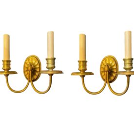 1920's Caldwell Small Gilt Bronze Sconces