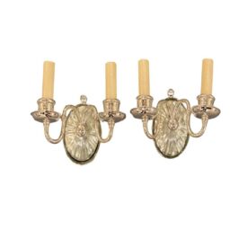 1920’s Caldwell Small Mirror Sconces Silver