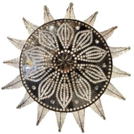 1940’s French Flower Shape Beaded Glass Light Fixture
