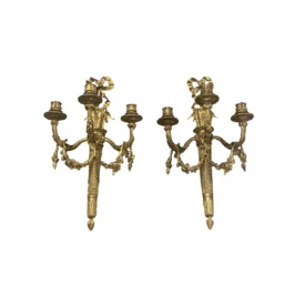 1900 Caldwell Bronze Sconces with Ribbon 3 Lights