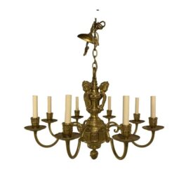 1920s Caldwell Bronze Angels Chandelier