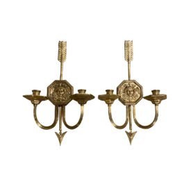 1920s Caldwell Arrow Sconces with Medusa Head