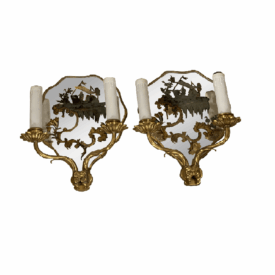 1920s Caldwell Mirror Sconces With Hand Painting