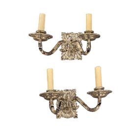 1920’s Caldwell Small 2 Lights Sconces with Leaves Design