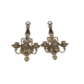 1920s Caldwell Silver Plated Large Sconces 3 Lights