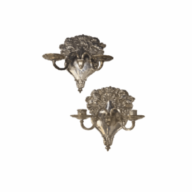 1920s English Unicorn and Lion Shield Sconces
