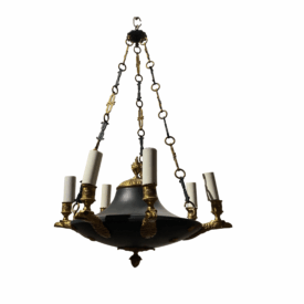1920s French Empire Eagle Heads Chandelier