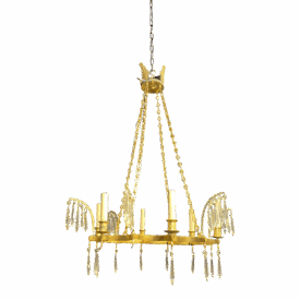 1920’s French Gilt Bronze Chandelier 12 Lights