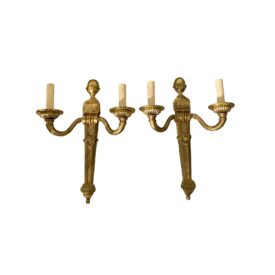 1920s French Gilt Bronze Sconces