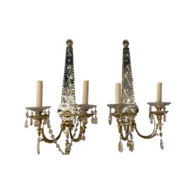 1920s French Gilt Bronze Mirror Sconces