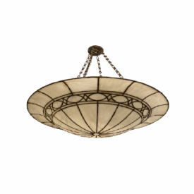 1920s Large Leaded Glass Light Fixture