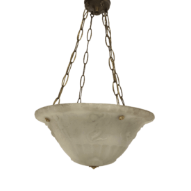 1920's Large Opaline Glass Light Fixture