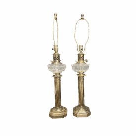 1920s Silver Plated Empire Table Lamps