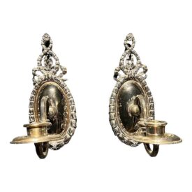 1920s Small Silver Plated One Light Sconces