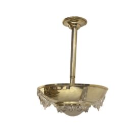 1930s French Art Deco Silver Plated Light Fixture