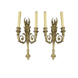 1930’s French Empire Style Bronze Sconces