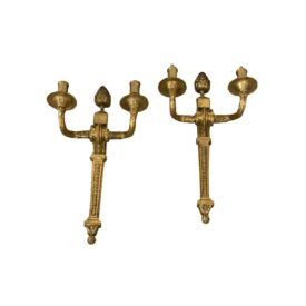 1930s French Large Gilt Bronze Sconces