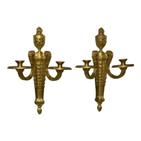 1930’s French Gilt Bronze Sconces