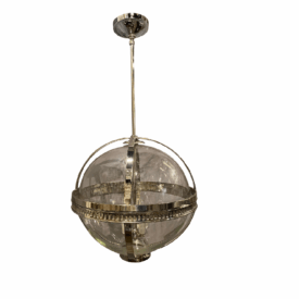 1940s French Nickel Plated Circle Light Fixture