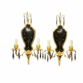 1930’s French Etched Mirror Sconces