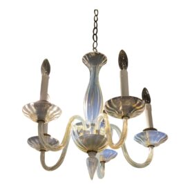 1930s Múrano Opalescent Glass Chandelier
