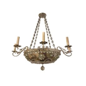 1930's French Silver Plated Light Fixture