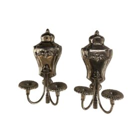1930’s Silver Plated Sconces Two Lights