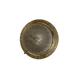 1940 French Bronze and Cut Glass Flush Mount