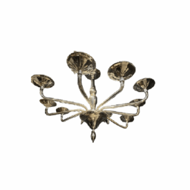 1940s Mercury Glass Large Chandelier 8 Lights