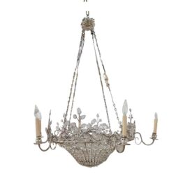 1940’s Crystal Crystal Chandelier with 6 Arms