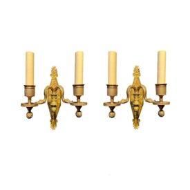 19th Century Empire Swan Heads Small Sconces