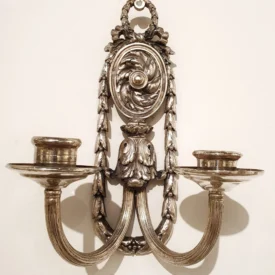1920s Caldwell Silver Plated Medallion Sconces
