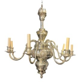 1900s Caldwell Silver Plated Chandelier 8 lights