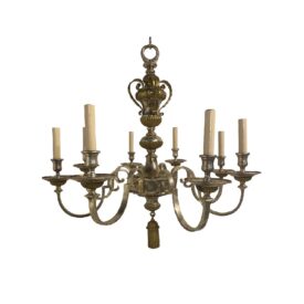 1920s Caldwell Silver Plated Chandelier 8 Lights