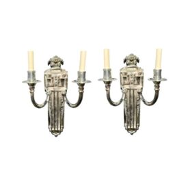 1920’s Caldwell Large Silver Plated Sconces