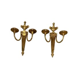 1920's Caldwell Gilt Bronze Sconces with Ram Head
