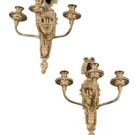 1920 Caldwell Neoclassical Silver Plated Sconces 3 Lights