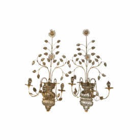 1930’s French Bagues Gilt Metal Large Sconces