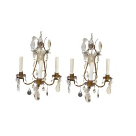 1930’s French Bagues Crystal Sconces with 3 Lights