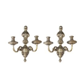 1900s Caldwell Silver Plated Sconces with Cherubs