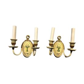 1920s Caldwell hand painted sconces