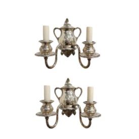 1900s Small Silver Plated Sconces