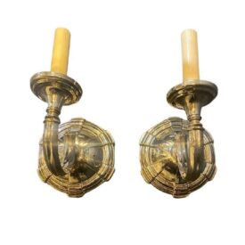 1920's Silver Plated Caldwell One Light Sconces