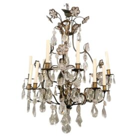 1930’s French Bagues Crystal Chandelier 12 Lights