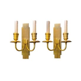 1930's French Gilt Bronze Sconces
