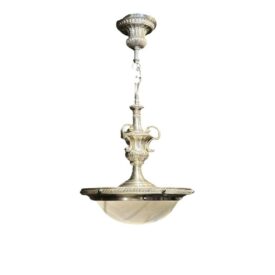 1930's French Light Fixture With Opaline Glass