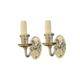 1920's French Small Mirror One Light Sconces