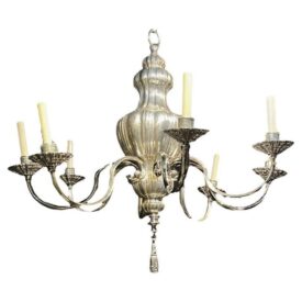 1910s Caldwell Silver Plated Chandelier 8 Lights