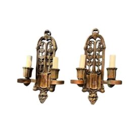 1930 Brown Patinated Caldwell Bronze Sconces