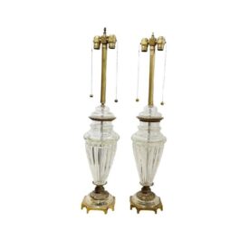 1940 Crystal Table Lamps Pair